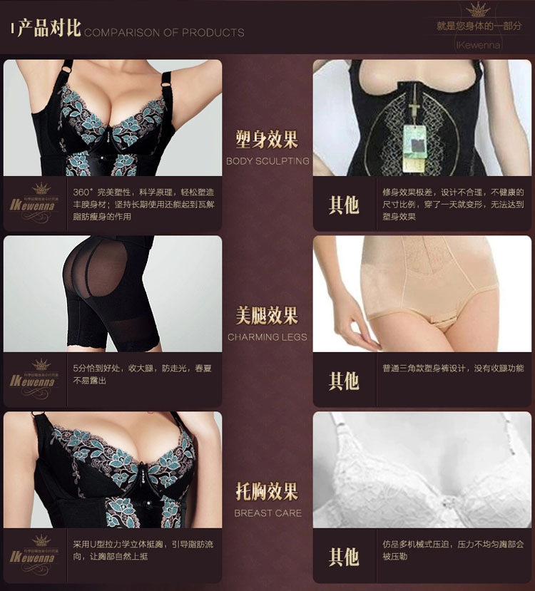 微曼厂家直销VINMAN星光璀璨身材管理器魔具塑身美体内衣三件套示例图14