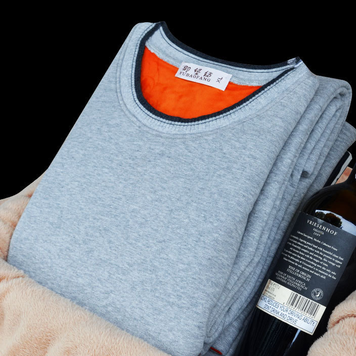 【御堡纺】厂家新款棉质加绒抗寒防螨不缩水保暖内衣套装 加厚